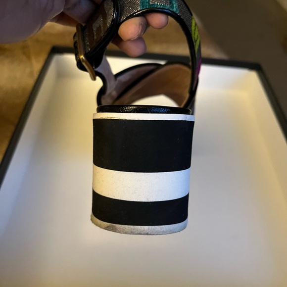 Gucci T. Velvet GG LUREX CUBE SKIPPER MULTICOLOR SANDALS 36.5 - Picture 8 of 15